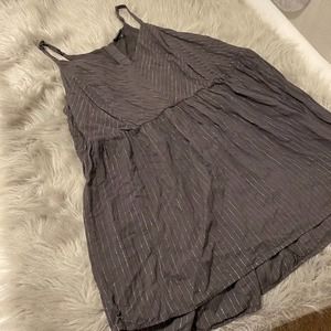 Torrid sz 5 Dressy Cami Blouse Grey w/ Silver Stripes